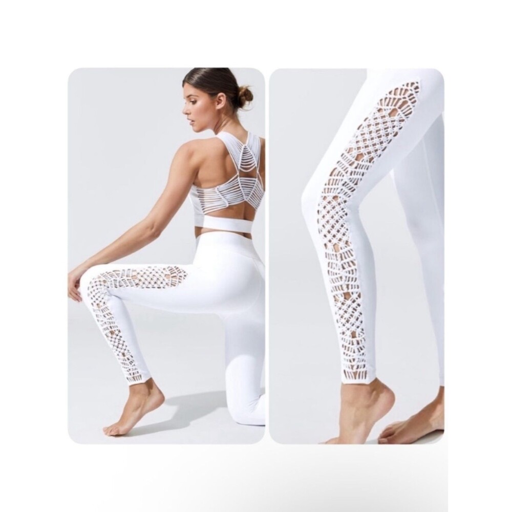 Carbon38 Sayang Tanjung Macrame White Leggings
